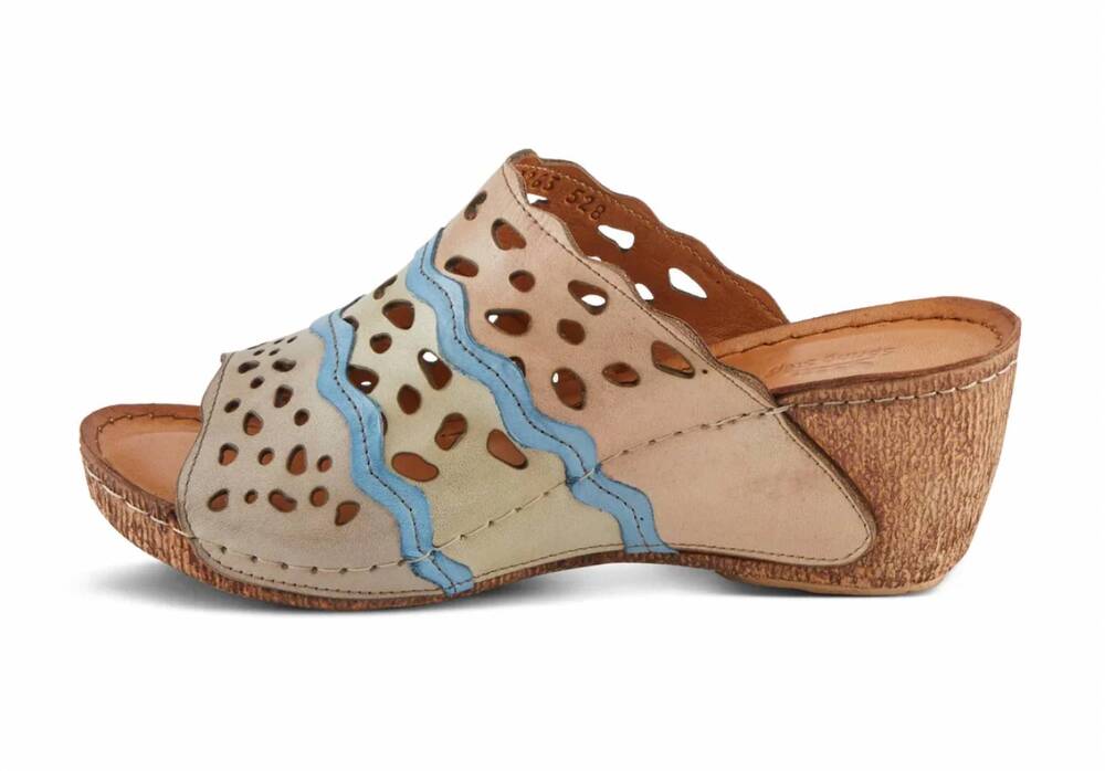 NEW SPRING STEP SHOES women's footy sandal slides in blush multi